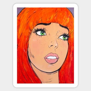 Redhair Girl Sticker